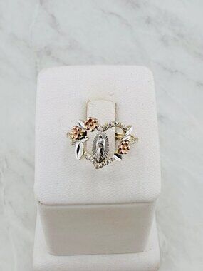10K Solid Gold Ring  Virgen de Guadalupe - Anillo Virgin Mary